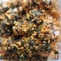 Egusi with chicken and rice