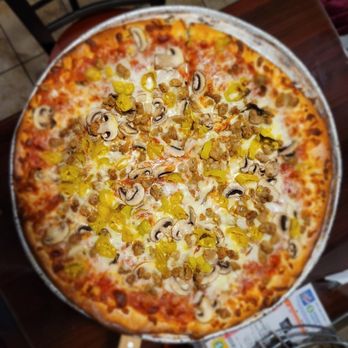 CrossRoads American Grille - Sausage, mushrooms and banana peppers! - American Near Me - West Sand Lake, New York