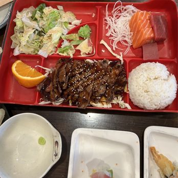 Sushi Ken - 2. Beef Teriyaki dinner bento w/ Sashimi - Sushi Bars Near Me - Fremont, California Sushi Ken - 2. Beef Teriyaki dinner bento w/ Sashimi - Sushi Bars Near Me - Fremont, California