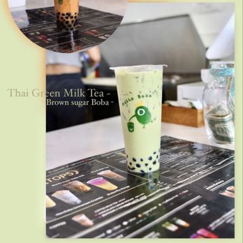 Hello Boba - - Caramel Thai Milk Tea - Thai Green MilkTea - Coffee & Tea Near Me - El Monte, California
