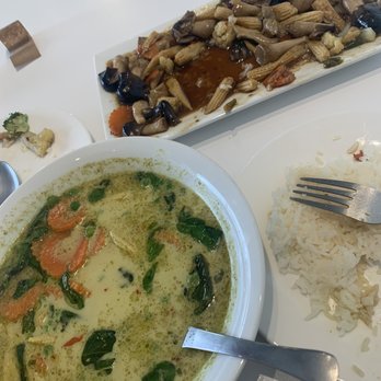 Rice Fine Thai Cuisine - a plate of rice and a bowl of soup - Thai Near Me - Bozeman, Montana Rice Fine Thai Cuisine - a plate of rice and a bowl of soup - Thai Near Me - Bozeman, Montana