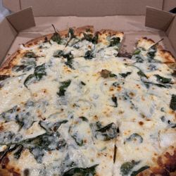 Domino's Pizza - Spinach feta pizza with no chicken. Has one single meat of some kind