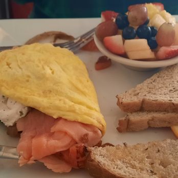 Modern Bistro - Smoked salmon and Boursin cheese omelette - Breakfast & Brunch Near Me - Cumberland, Rhode Island