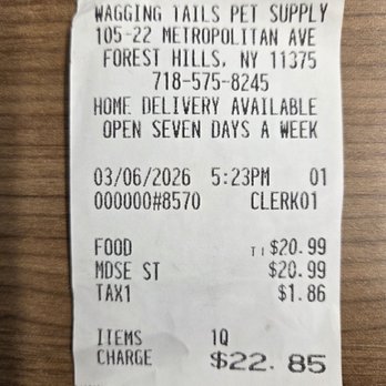 Wagging Tails - I GOT RECEIPT(s)!!!!! - Pet Stores Near Me - Forest Hills, New York Wagging Tails - I GOT RECEIPT(s)!!!!! - Pet Stores Near Me - Forest Hills, New York