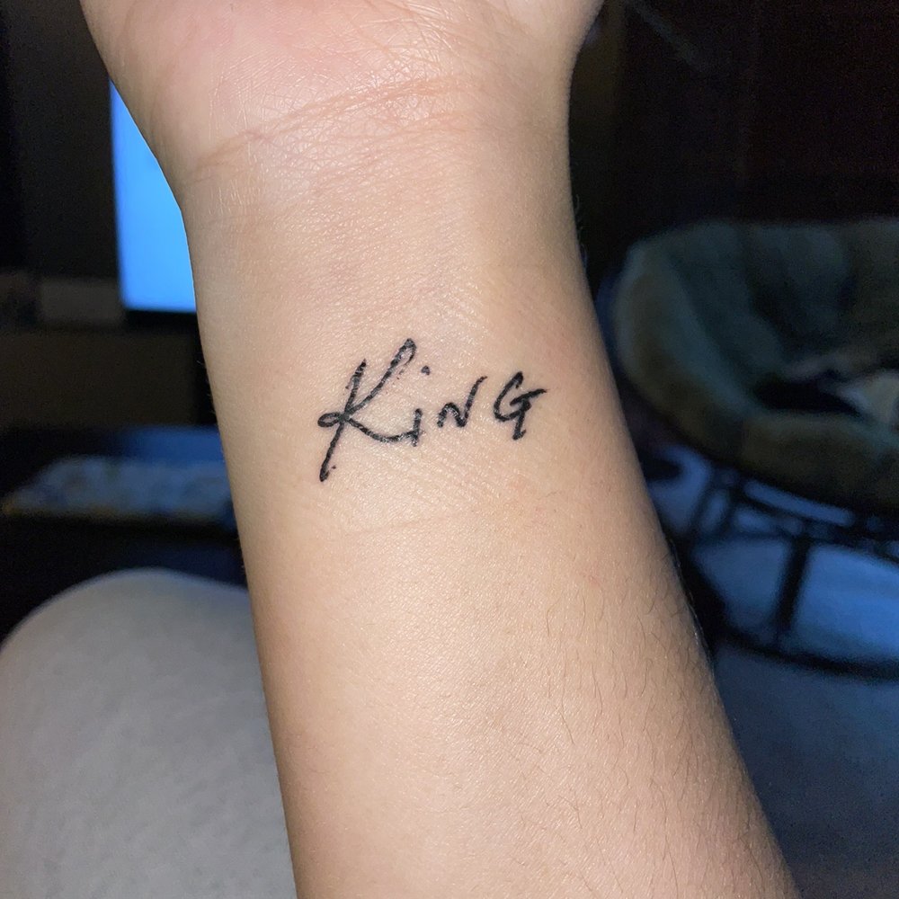 Revolt Tattoos - My mom's maiden name "King" in my grandma's handwriting. - Piercing Near Me - Las Vegas, Nevada