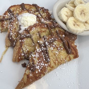 Tops Cafe - Nutella French Toast with bananas - Breakfast & Brunch Near Me - Dallas, Texas Tops Cafe - Nutella French Toast with bananas - Breakfast & Brunch Near Me - Dallas, Texas