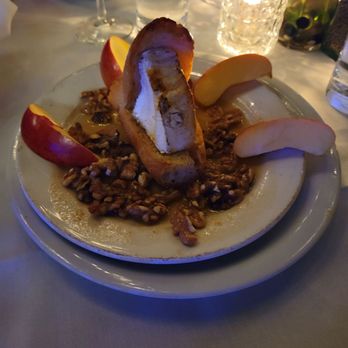 John Henry's - Brie Cheese/Honey/Walnut/Apple Appetizer. I was unable to cut the bread with a knife it was so hard. - American Near Me - Palm Springs, California John Henry's - Brie Cheese/Honey/Walnut/Apple Appetizer. I was unable to cut the bread with a knife it was so hard. - American Near Me - Palm Springs, California