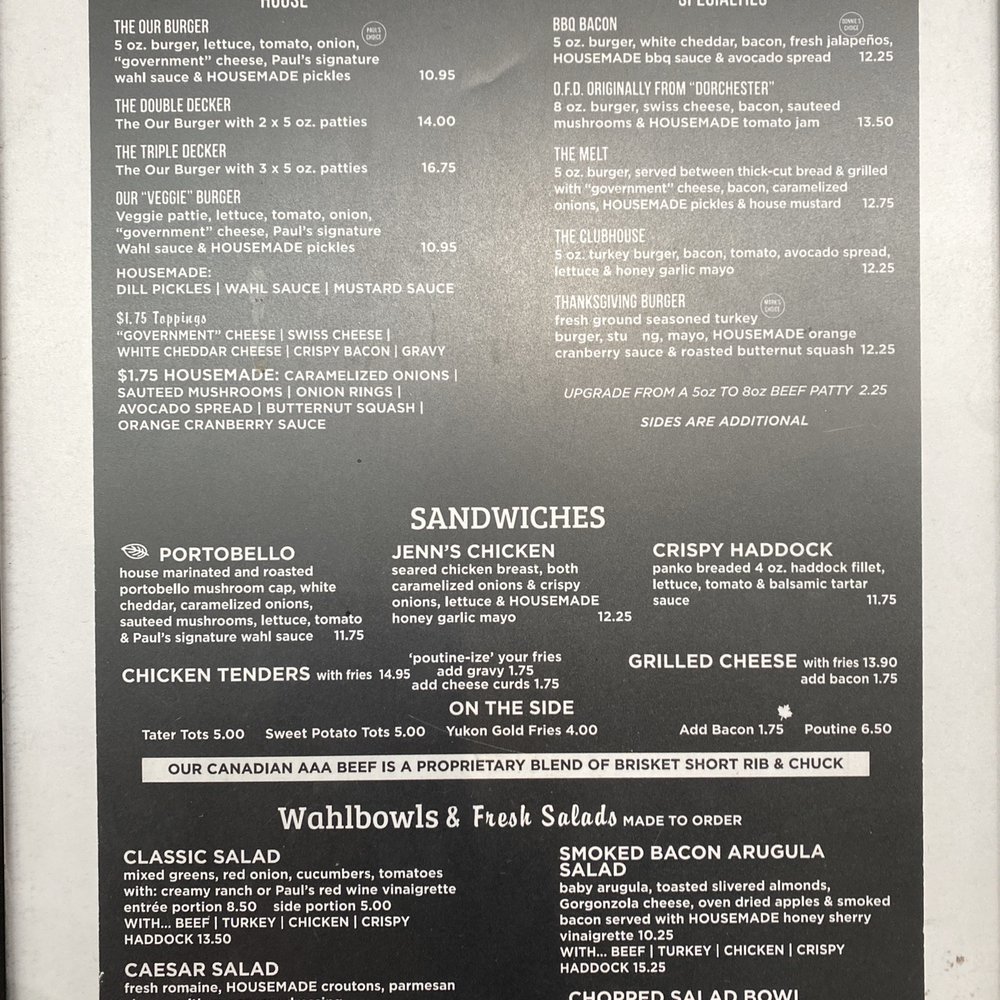 Wahlburgers - Menu - Burgers Near Me - Toronto, Ontario Wahlburgers - Menu - Burgers Near Me - Toronto, Ontario