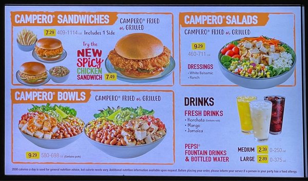 Menu photo 4 Pollo Campero Las Vegas, NV