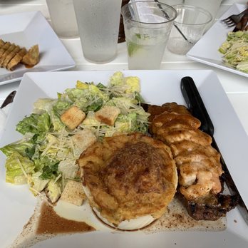 U-Tiki Beach - Caribbean bbq steak and shrimp. Salad and U-tiki potatoes . - Seafood Near Me - Jupiter, Florida
