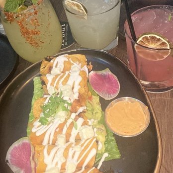 Zama - chicken Tinga taquitos - Lounges Near Me - Fullerton, California