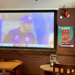The Flute and Flagon - Projector screen for sports