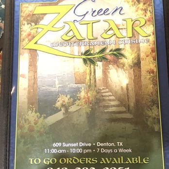 Green Zatar - Menu cover - Mediterranean Near Me - Denton, Texas Green Zatar - Menu cover - Mediterranean Near Me - Denton, Texas
