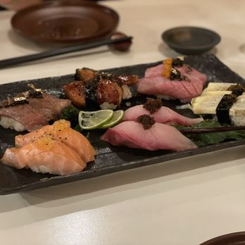 Kane sushi - Sushi platter! Wagyu, Salmon, Otoro, Unagi, Egg, and Tuna - Japanese Near Me - Cedar Park, Texas