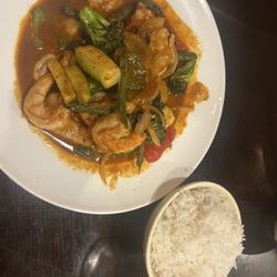 Pan Asian Sushi Bar and Grill - Shrimp in red curry
