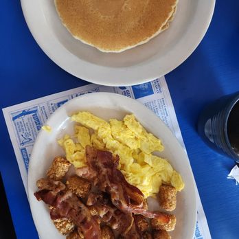 Castaway Cafe - Early Bird special: eggs, bacon, tater tots, pancakes, and hot tea - New American Near Me - Villas, New Jersey Castaway Cafe - Early Bird special: eggs, bacon, tater tots, pancakes, and hot tea - New American Near Me - Villas, New Jersey