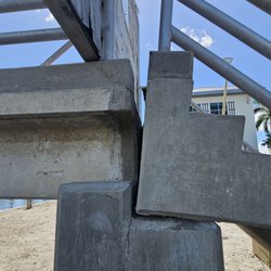 Matanzas Bridge Fishing Pier - Image submitted by FishingFloridaWater.com showing the Matantza Bridge Fishing Pier Stairs Separation due to sand support loose.