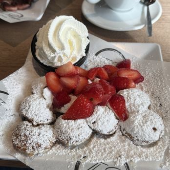 The Pancake Club - Poffitje with strawberries & cream - Pancakes Near Me - Amsterdam, New Hampshire The Pancake Club - Poffitje with strawberries & cream - Pancakes Near Me - Amsterdam, New Hampshire