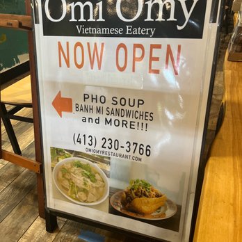Omi Omy - a sign for a restaurant - Vietnamese Near Me - Amherst, Massachusetts