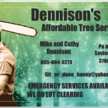Dennison's Affordable Tree Service - business card - Tree Services Near Me