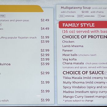 Wow Tikka - Menu (3/3) as of 9/22/25 - Indian Near Me - Boston, Massachusetts