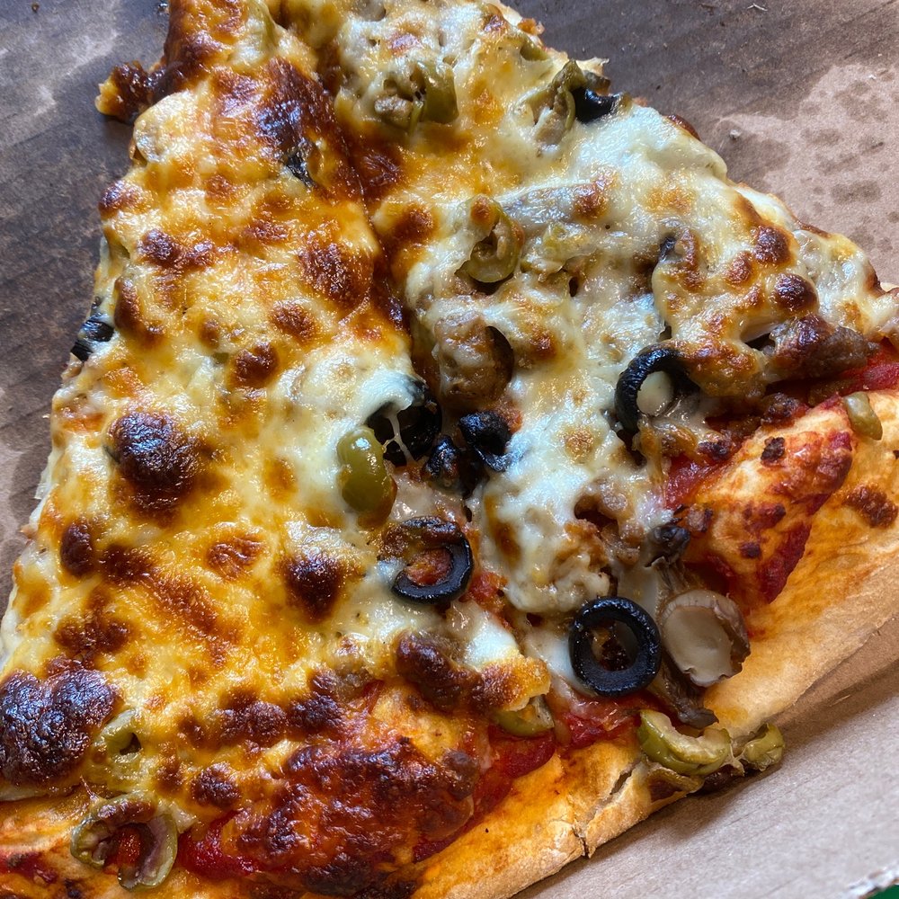 Pizza Counter Special add green olives