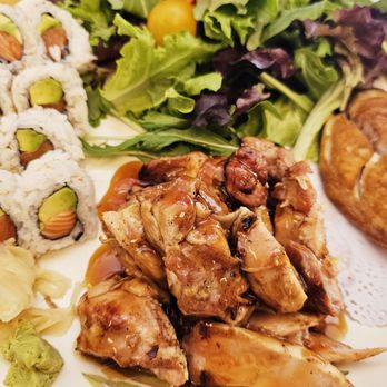 Sushi Island - 3 Item.Combo: Salmon Avocado Roll, Teriyaki Chicken, Grilled Mackerel - Sushi Bars Near Me - Gardena, California Sushi Island - 3 Item.Combo: Salmon Avocado Roll, Teriyaki Chicken, Grilled Mackerel - Sushi Bars Near Me - Gardena, California