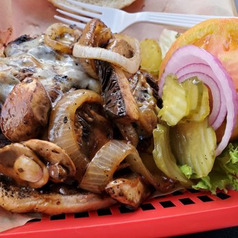 The Backyard - Mushroom Swiss Burger - Burgers Near Me - Plattsburg, Missouri
