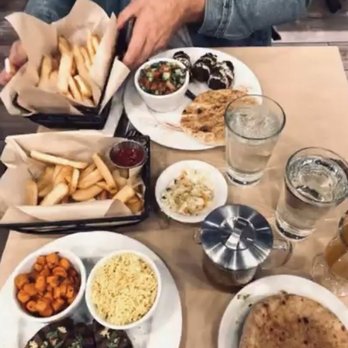 Oren's Hummus - Our order. Lower plate is the Black Sheep Foods Lamb Skewer (plant-based) - Mediterranean Near Me - Cupertino, California Oren's Hummus - Our order. Lower plate is the Black Sheep Foods Lamb Skewer (plant-based) - Mediterranean Near Me - Cupertino, California