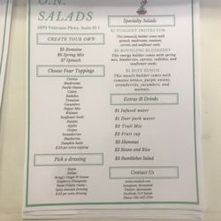 ON Salads - Menu