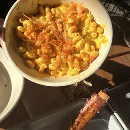 Bison rib and Mac and cheese.