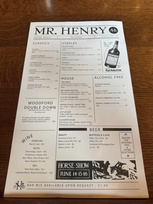 Menu photo 1 Mr. Henry Raleigh, NC