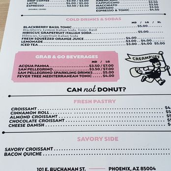 Creampuff - Menu - Donuts Near Me - Phoenix, Arizona