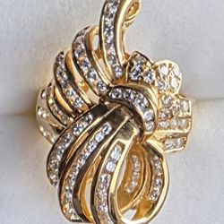 His & Her Rocks Gallery - Gold and diamond broach ring