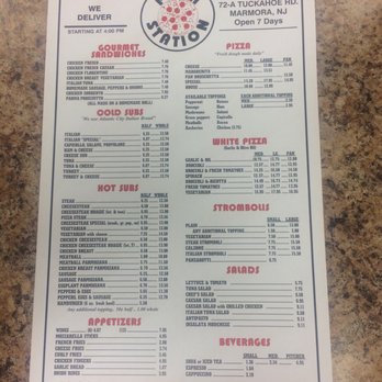 Pizza Station - Newest menu 9/22/2016 - Pizza Near Me - Marmora, New Jersey Pizza Station - Newest menu 9/22/2016 - Pizza Near Me - Marmora, New Jersey