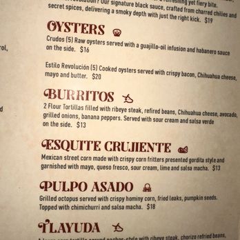 Revolucion - Partial menu - Cocktail Bars Near Me - Geneva, Illinois