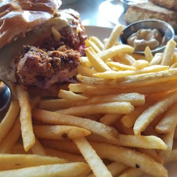 H Cafe - 2 handed chicken sandwich with a ton of fries and housemade sauce! - Breakfast & Brunch Near Me - Los Angeles, California