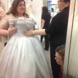 David's Bridal - Mia finds me non-traditional gowns. This Vera Wang comes in "sterling"; a beautiful grey color.