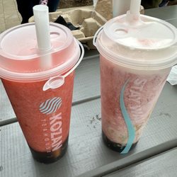 Kozan Boba & Tea House - Strawberry Cooler (L) and Strawberry Cloud (R)