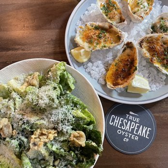 True Chesapeake - Caesar salad with oyster croutons & Roasted Oysters both MUST TRYS!!!! You won't be disappointed - Seafood Near Me - Baltimore, Maryland True Chesapeake - Caesar salad with oyster croutons & Roasted Oysters both MUST TRYS!!!! You won't be disappointed - Seafood Near Me - Baltimore, Maryland