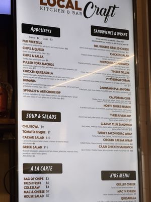 Menu photo 1 Local Craft Kitchen + Bar Pittsburgh, PA Menu photo 1 Local Craft Kitchen + Bar Pittsburgh, PA