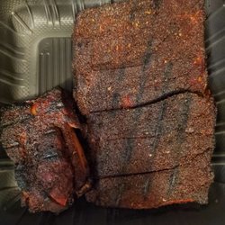 Full rack of ribs, very tiny and overcooked.