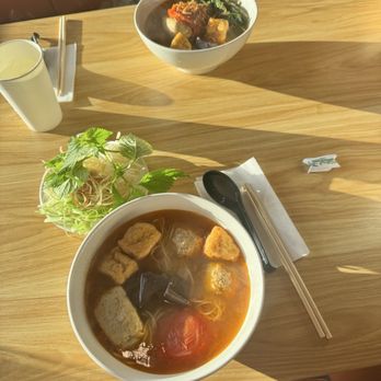 Bun Rieu Ganh - bun rieu + canh bun in the back - Vietnamese Near Me - Westminster, California