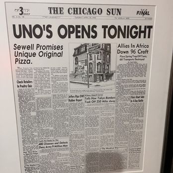 Pizzeria Uno - Sign inside front - Pizza Near Me - Chicago, Illinois