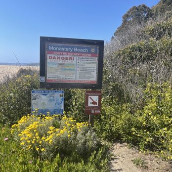 Monastery Beach - Sign with Danger warning - Beaches Near Me - Carmel, California Monastery Beach - Sign with Danger warning - Beaches Near Me - Carmel, California