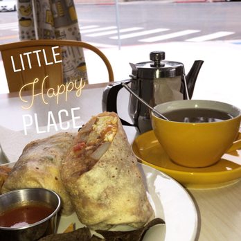Miracle Bakery - Breakfast burrito substitute potatoes instead of meat, ginger peach tea. - Bakeries Near Me - Burbank, California