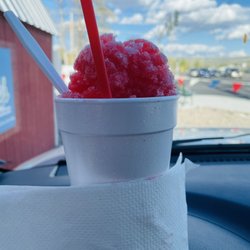 Mac's Snow Shack - Tigers blood shave ice with ice cream