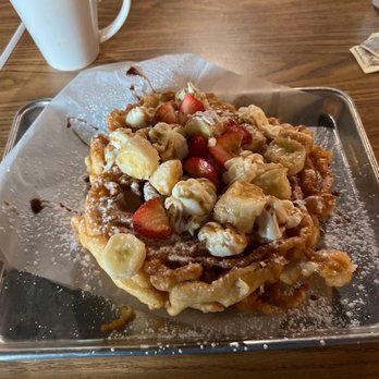 The Paper Mill Restaurant - A must banana fosters funnel cake! Oh, so yummy I should be eating it. - Breakfast & Brunch Near Me - Mt. Juliet, Tennessee The Paper Mill Restaurant - A must banana fosters funnel cake! Oh, so yummy I should be eating it. - Breakfast & Brunch Near Me - Mt. Juliet, Tennessee