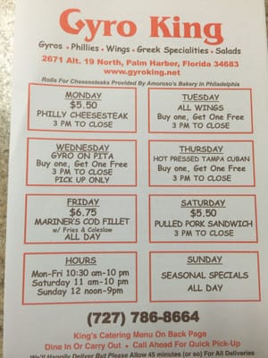 Menu photo 5 Gyro King Palm Harbor, FL