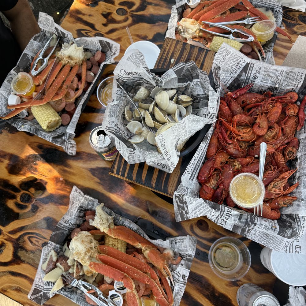 The Crab Shack - Our feast! Three snow crab boils + crawfish + clams. We were in heaven. - Seafood Near Me - Tybee Island, Georgia The Crab Shack - Our feast! Three snow crab boils + crawfish + clams. We were in heaven. - Seafood Near Me - Tybee Island, Georgia